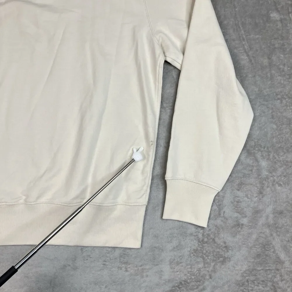 J Crew Polo Rugby Pullover Sweatshirt Mens M Cream Fleece Cotton Preppy BW510‎
